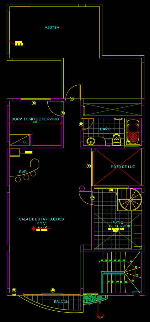plano casa 8x22m