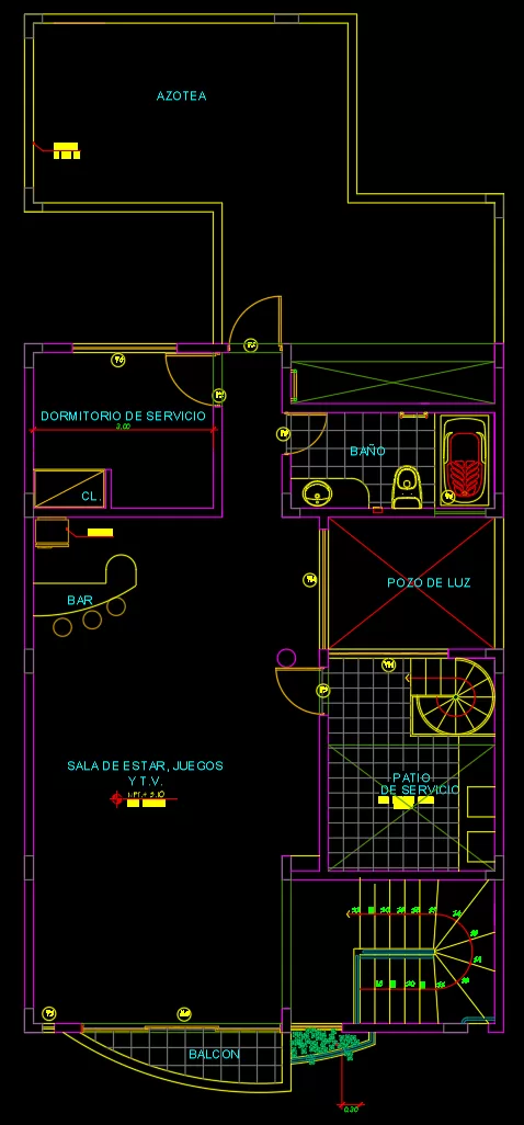 plano casa 8x22m