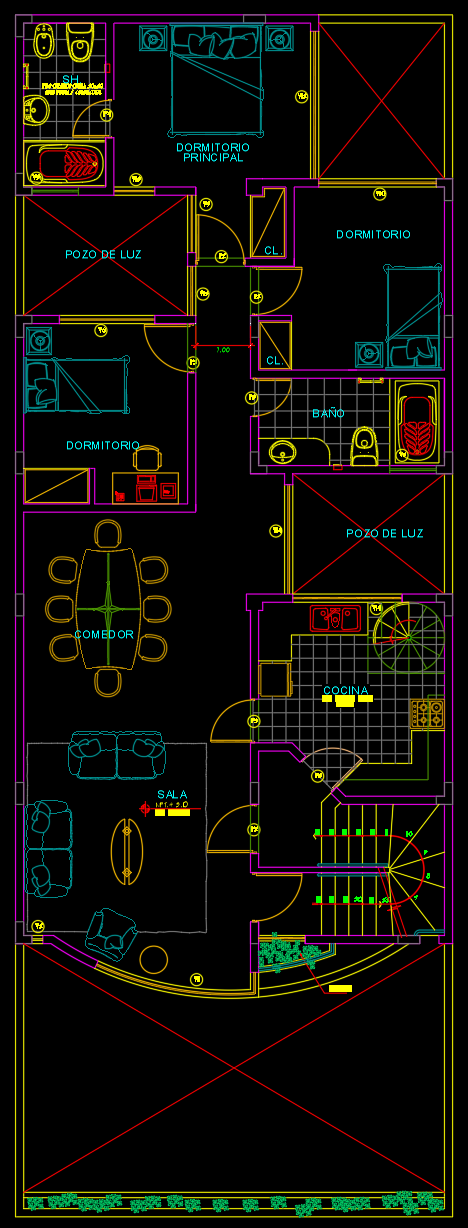 casa 3 pisos 8x22m