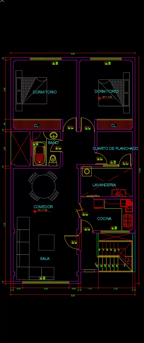 plano de casa 3 pisos