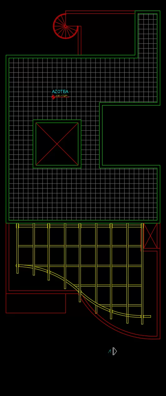 plano azotea con pergola