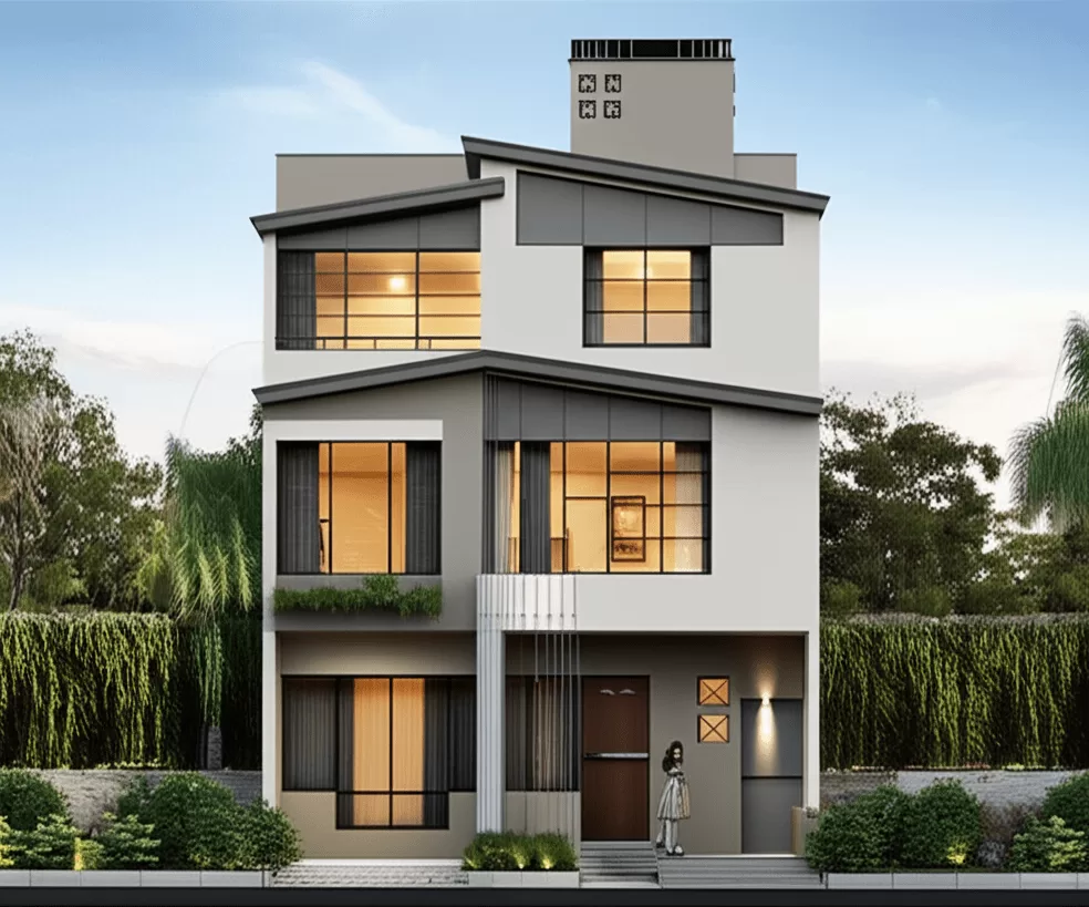 CASA de 5x7 metros con 2 HABITACIONES de 2 PLANTAS d270 - CASA ACTUAL DISEÑO, image size:984x819